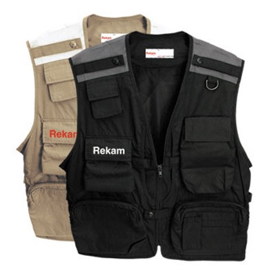 Фотожилет Rekam VEST 13 XL черный •	состав: 35% хлопок, 65% полиэстер; 
•	материал подкладки-сетки: 100% полиэстер; 
•	цвет: черный с серыми вставками на плечах. 
