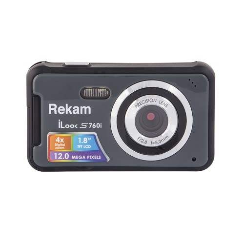 Цифровая камера Rekam iLook S760i Тёмно-серая •	дисплей 1.8 дюйма;
•	съёмка видео;
•	4х кратный цифровой зум;
•	встроенная вспышка;
•	поддержка SD карт до 32 Гб;
