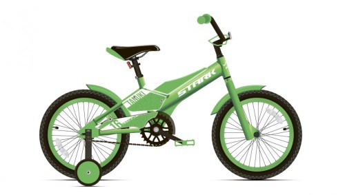 Детский велосипед Stark&#039;20 Tanuki 16 Boy зелёный/белый •   колеса 16";
•   материал рамы - алюминиевый сплав;
•   количество скоростей - 1;
•   для мальчиков;
•   амортизация - Rigid (жёсткий);
•   передний тормоз отсутствует, задний тормоз - ножной.
