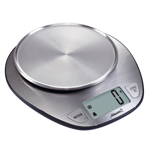 Весы кухонные электронные, Atlanta ATH-6194 silver •   стальная рабочая поверхность; 
•   максимальный вес 5 кг с шагом 1 г;
•   LED-дисплей.
