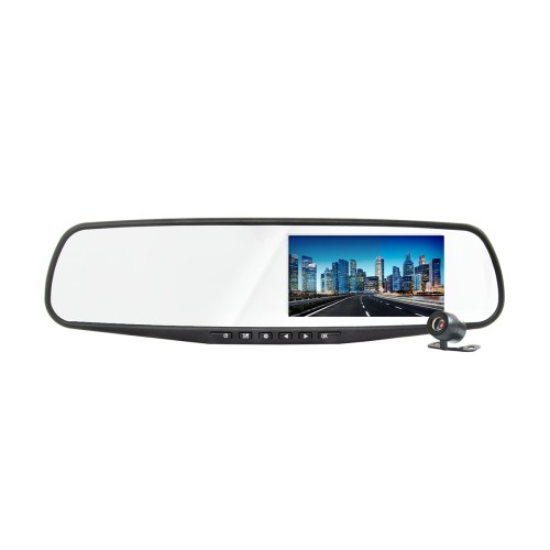 Видеорегистратор-зеркало Rekam F320, с 2-мя камерами • угол обзора: передняя камера 120°; задняя 90°;
• цветной ЖК-дисплей, с диагональю 4,3 дюйма; 
• паркинг-монитор с яркой разметкой. 

