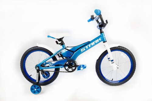 Детский велосипед Stark&#039;20 Tanuki 18 Boy голубой/белый •   колеса 18";
•   материал рамы - алюминиевый сплав;
•   количество скоростей - 1;
•   для мальчиков;
•   амортизация - Rigid (жёсткий);
•   передний тормоз отсутствует, задний тормоз - ножной.
