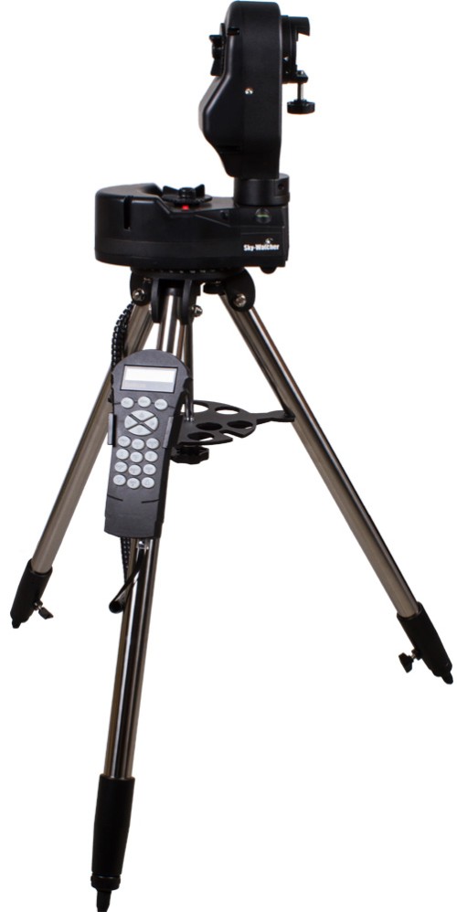 Монтировка Sky-Watcher AllView Highlight SymScan GOTO со стальной треногой •   назначение - для телескопов и для фотокамер;
•   допустимая нагрузка - 4 кг;
•   в наборе - база крепежная, кабель, монтировка, пульт, штатив.
