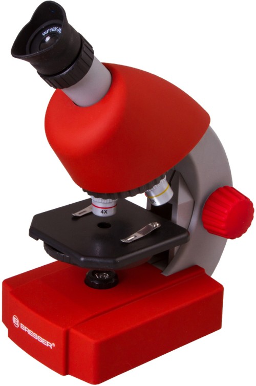 Микроскоп Bresser Junior 40x-640x, красный •   детский микроскоп в ярком корпусе;
•   простое управление;
•   удобный двухпозиционный окуляр;
•   яркая светодиодная подсветка с регулировкой яркости;
•   питание от батареек;
•   набор для опытов в комплекте;
•   увеличение: 40–640 крат.


•    Детский микроскоп с набором для опытов
•    Увеличение от 40 до 640 крат
•    Светодиодная подсветка
•    Регулировка яркости
•    Питание подсветки от батареек типа "АА"
•    Двухпозиционный окуляр (заменяет окуляры 10х и 16х)
•    Прочный и легкий корпус яркой расцветки
