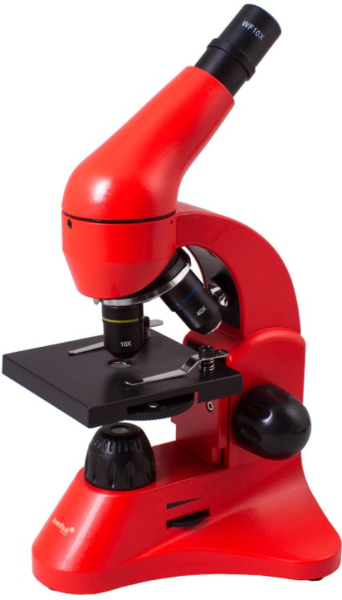 Микроскоп Levenhuk Rainbow 50L, Orange/Апельсин •    Биологический микроскоп с увеличением от 40 до 800 крат
•    Линза Барлоу 2x - в комплекте
•    Прочный и легкий пластиковый корпус
•    Нижняя и верхняя светодиодные подсветки
•    Набор для опытов с микроскопом - в комплекте
•    Поставляется в удобном пластиковом кейсе

