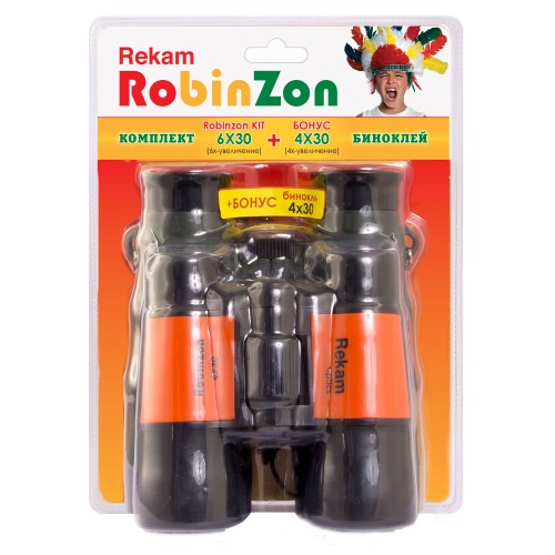 Комплект биноклей Rekam RobinZon RobinZon Kit 6х30 и 4х30 • 6- и 4- кратные увеличения, соответственно; 
• антибликовое покрытие линз; 
• лёгкий корпус с противоскользящим покрытием. 


